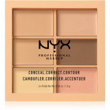 NYX Professional Makeup Conceal. Correct. Contour paletă de contur și corectare culoare 01 Light 6 x 1.5 g