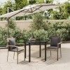 VidaXL Set mobilier de grădină cu perne, 3 piese, negru/gri, poliratan 3185113