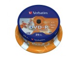 Verbatim DVD-R 16X 4,7GB SPINDLE 25 WIDE PRINTAB