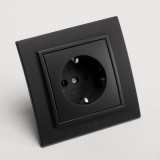Priză Schuko 16A negru mat Zena - ELBI