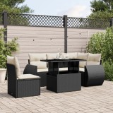 Set mobilier de gradina cu perne, 6 piese, negru, poliratan GartenMobel Dekor, vidaXL