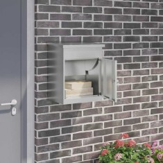 vidaXL Cutie pentru colet Negru 44 x 35 x 59 cm Oțel galvanizat