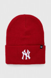 47brand caciula MLB New York Yankees culoarea rosu, din tesatura neteda, 47 Brand