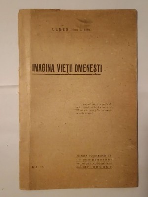 Cebes din Teba - Imagina vieții omenești foto