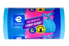 Saci Menajeri HDPE Albastri Epack Funny Bunny , 5L, 40 Buc foto
