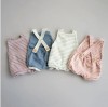 Salopeta cu dungi pentru bebelusi (Culoare: Alb, Marime: 100), Drool