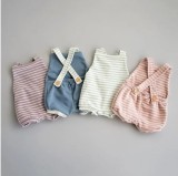 Salopeta cu dungi pentru bebelusi (Culoare: Mov, Marime: 110), Drool