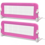 Cumpara ieftin Balustrada de protectie pat copii, 2 buc., roz, 102x42 cm