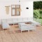 vidaXL Set mobilier de grădină, 13 piese, alb, lemn masiv de pin 3083500