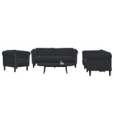 Set de canapele, 3 piese, negru, catifea GartenMobel Dekor, vidaXL