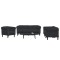 vidaXL Set de canapele, 3 piese, negru, catifea 3209214