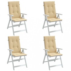 vidaXL Perne scaun cu spătar &icirc;nalt 4 buc. melanj bej 120x50x4cm textil 4002422