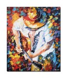 Cumpara ieftin Tablou pictat manual, Chitarist, stilizat, 60x50cm pictura ulei in cutit efect 3D, gata de expus pe perete