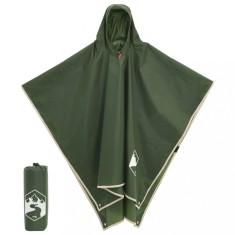 vidaXL Poncho de ploaie cu glugă, design 2 &icirc;n 1, verde, 223x145 cm 4004197