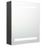 Cumpara ieftin Dulap de baie cu oglinda si LED, antracit, 50x14x60 cm