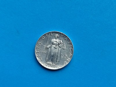5 Lire 1951 Vatican-in realitate arata bine foto