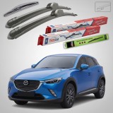 Cumpara ieftin Stergatoare Mazda CX-3 DK 2015-2018 Set Fata si Spate Flat TeamCar