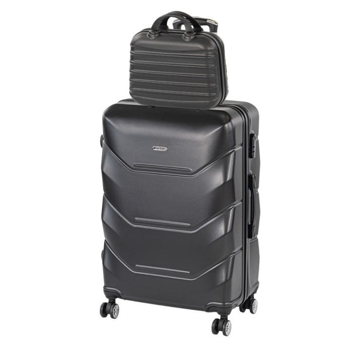 TraveLux Max IV gurul&oacute;s bőr&ouml;nd szett fekete
