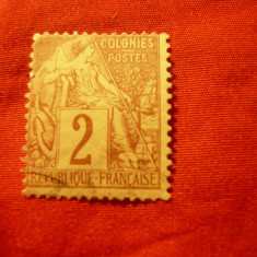 Timbru Franta- Emisiune gen. Colonii 1881 ,val.2C stamp.