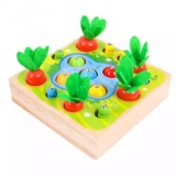 Cumpara ieftin Joc din Lemn Montessori de pescuit 3 in 1 - La ferma, Wooden Toys