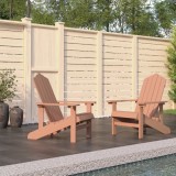 VidaXL Scaune de grădină Adirondack,2 buc., maro,HDPE