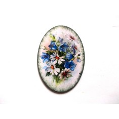 Magnet frigider cu margarete si clopotei albastri 41851