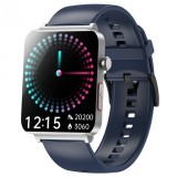 Smartwatch iSEN KS03 PRO Albastru Silver, 1.96 Touchscreen Color, Monitorizare Glucoza, HRV, ECG, Functii Sanatate, Bluetooth Call, Compatibil iOS And