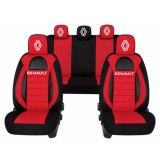Set Huse Scaune Universale Racing, Visiniu cu Negru Personalizate cu Renault Nou