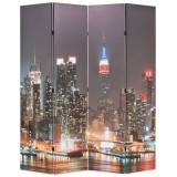 VidaXL Paravan cameră pliabil 160 x 170 cm, New York pe timp de noapte