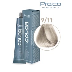 Vopsea de par profesionala PRO.COLOR 100 ml - Pro.Co - 9/11 BLOND FOARTE DESCHIS CENUSIU INTENS