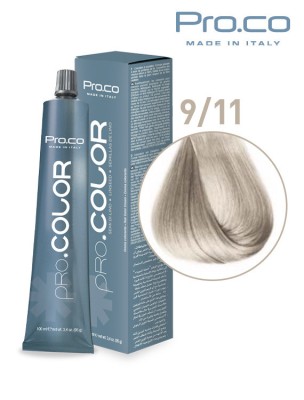 Vopsea de par profesionala PRO.COLOR 100 ml - Pro.Co - 9/11 BLOND FOARTE DESCHIS CENUSIU INTENS foto