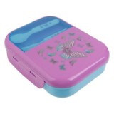 Caserolă cu 3 compartimente, Lila, cu furculiță și lingură, 1,3L, CMCLASS