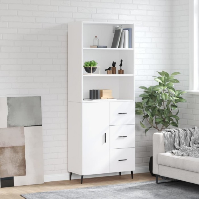vidaXL Dulap &icirc;nalt, alb, 69,5x34x180 cm, lemn compozit
