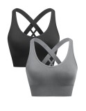 Suport sportiv fără fir pentru femei cu push-up &ndash; Negru+Gri S