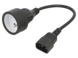 Cablu 3x0,75mm2 CEE 7/5 cu priză IEC C14 tată PVC 0,15m SAVIO