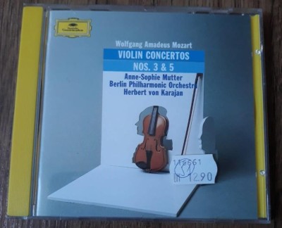 CD Mozart &amp;lrm;- Violinkonzerte Nr. 3 &amp;amp; 5 [Anne-Sophie Mutter, Herbert von Karajan] foto