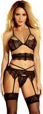 Set Lenjerie Sexy 5 Piese Negru S/M foto