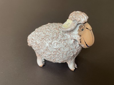 Sculptura animaliera, ovina din ceramica smaltuita, designer suedez Uve Sibert, anii 1960 (1) foto