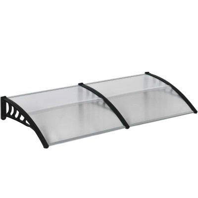 Copertina marchiza, policarbonat si aluminiu, transparent, 200x96x27 cm foto