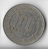 Moneda 100 francs 1975 - Camerun, Africa, Cupru-Nichel