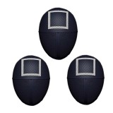 Set 3 Masti Squid Game Carnaval, Petrecere, Cosplay, Masca Patrat Neagra, Elastic Ajustabil, Marime Universala