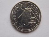 25 CENTS 1990 BARBADOS-nonmagnetic, America de Nord