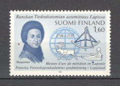 Finlanda.1986 250 ani expeditia franceza ptr. masurarea Meridianului Zero KF.169 foto