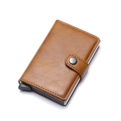 Portofel pentru carduri cu protectie RFID, JustZEN&amp;trade;, super compact, maro foto