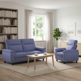 Cumpara ieftin Set de canapea 2 pcs Albastru Jeans Tesatura