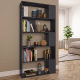 Bibliotecă/Separator cameră gri extralucios 80x24x159 cm PAL