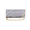 Geanta dama tip plic de seara, ocazii si petreceri, Gri relief, 26 x 12 cm, Magrot 25023