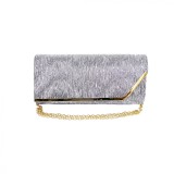 Cumpara ieftin Geanta dama tip plic de seara, ocazii si petreceri, Gri relief, 26 x 12 cm, Magrot 25023