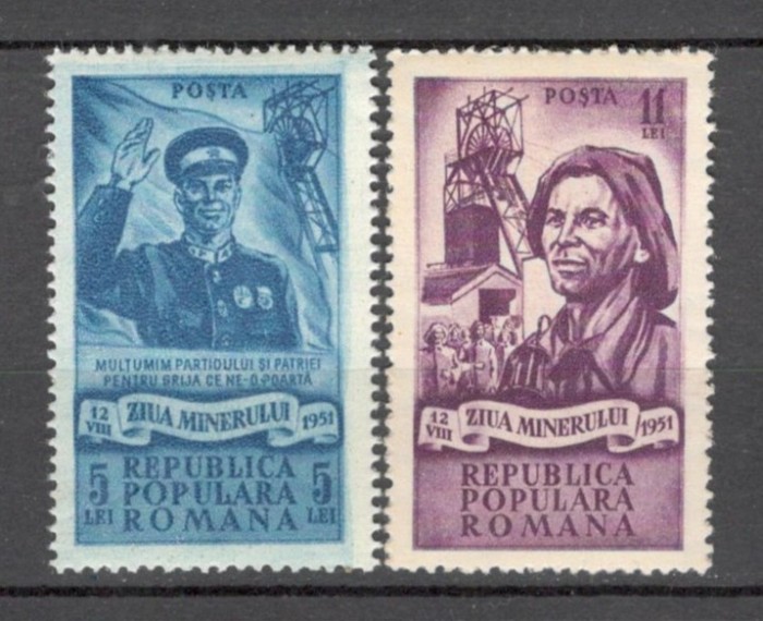 Romania.1951 Ziua minerului XR.242