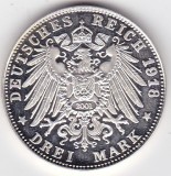 Germania Bavaria 3 Mark 1918 Ludwig III și Marie Therese, rebatere modernă din 2001